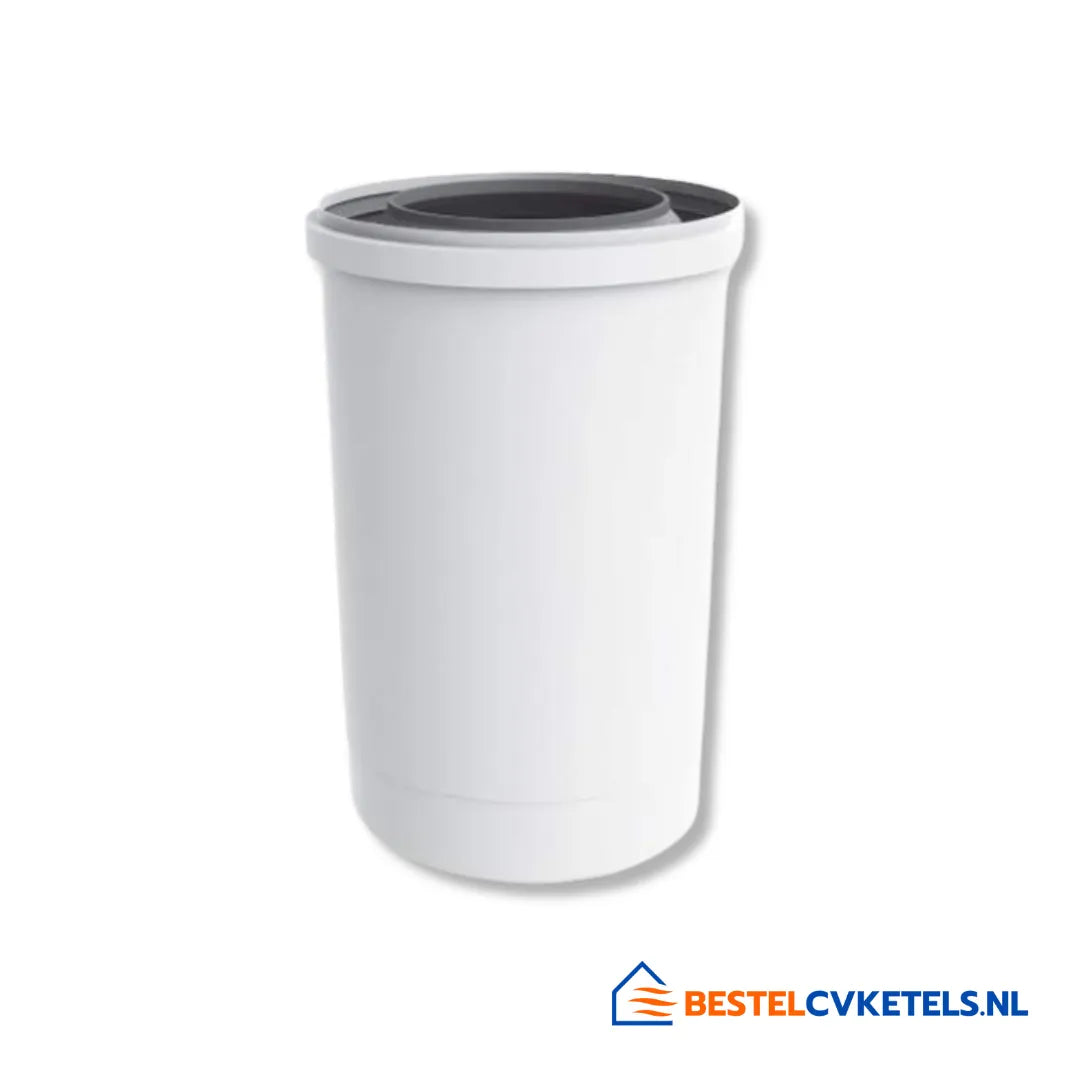 Burgerhout Twinsafe PP paspijp 265–405cm wit Ø60/100mm voor verstelbare rookgas- en luchttoevoer bij HR-ketels